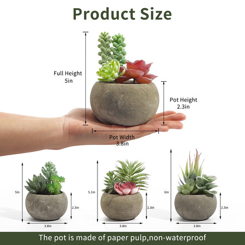 SPEPLA mini fake succulents in pots brighten shelves and desks.