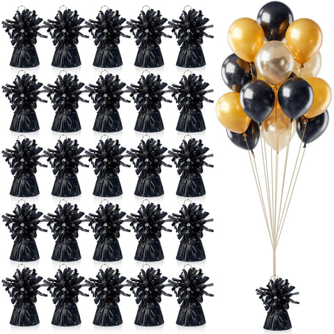 SPFYunion 25pc black balloon weights secure balloons and unify party decor.