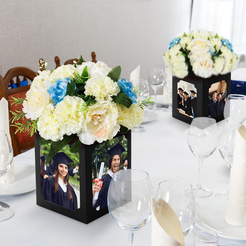Spiareal graduation box on a table creates a polished party focal point