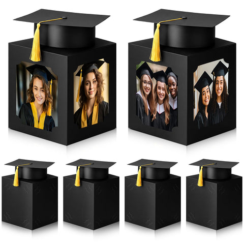 Spiareal graduation photo box with hat for desk display of milestone memories.