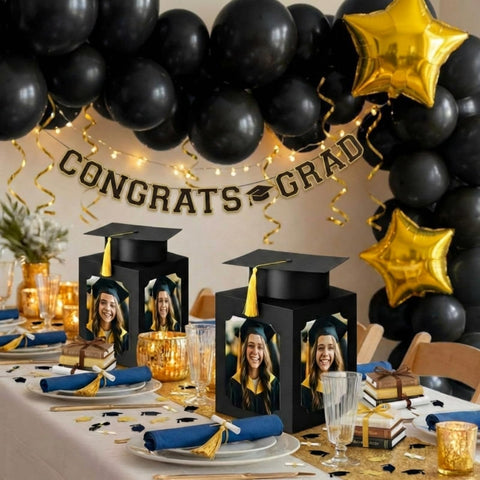 Spiareal black centerpiece box shows 6x4 photos, ideal for party decor.