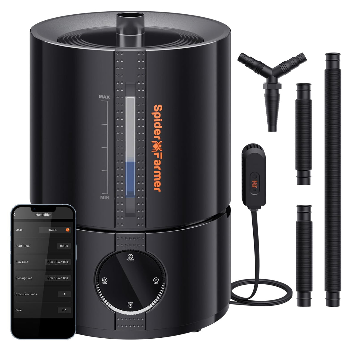 Spider Farmer 450ml/h humidifier front view enhances plant humidity for thriving growth