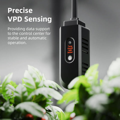 Temp and humidity probe on Spider Farmer humidifier for precise climate monitoring