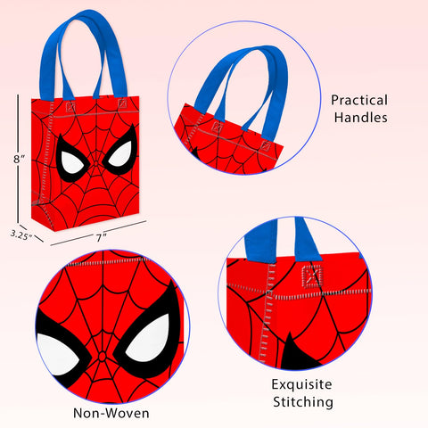 8-inch tote bag from Spider-Man fits small gifts and non-candy Halloween treats.