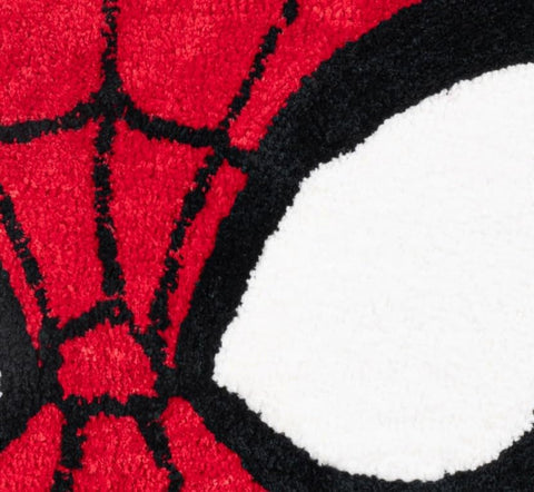 Jay Franco Spiderman rug shown as machine-washable for easy cleaning