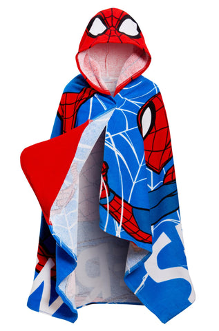 Spider-Man hooded towel measures 125cm by 75cm for full-body coverage.