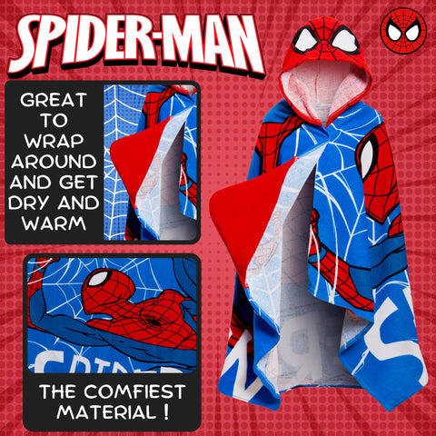 Spider-Man hooded towel doubles as a post-swim wrap, warm after swimming.