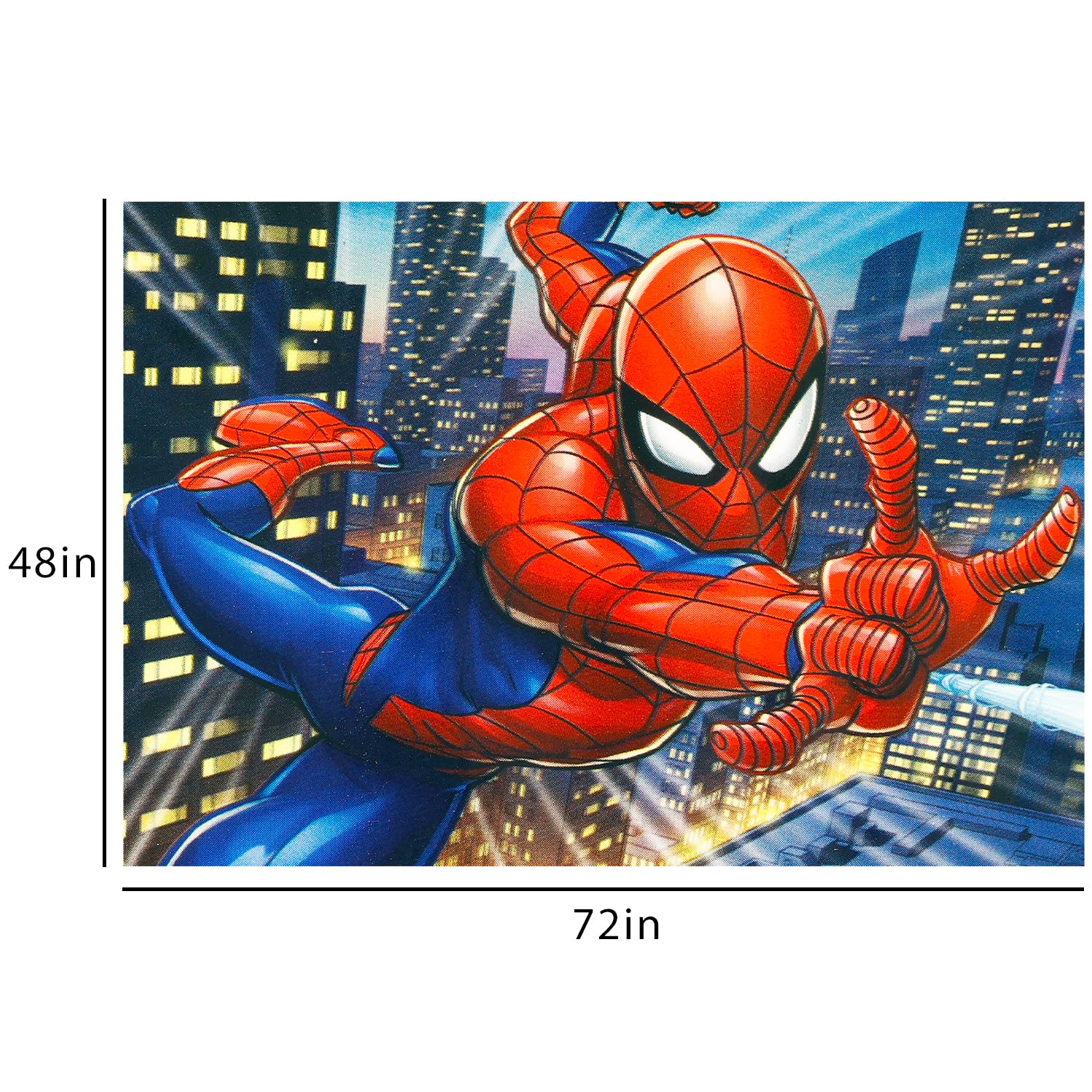Spiderman rug highlights soft, durable material ideal for playtime.