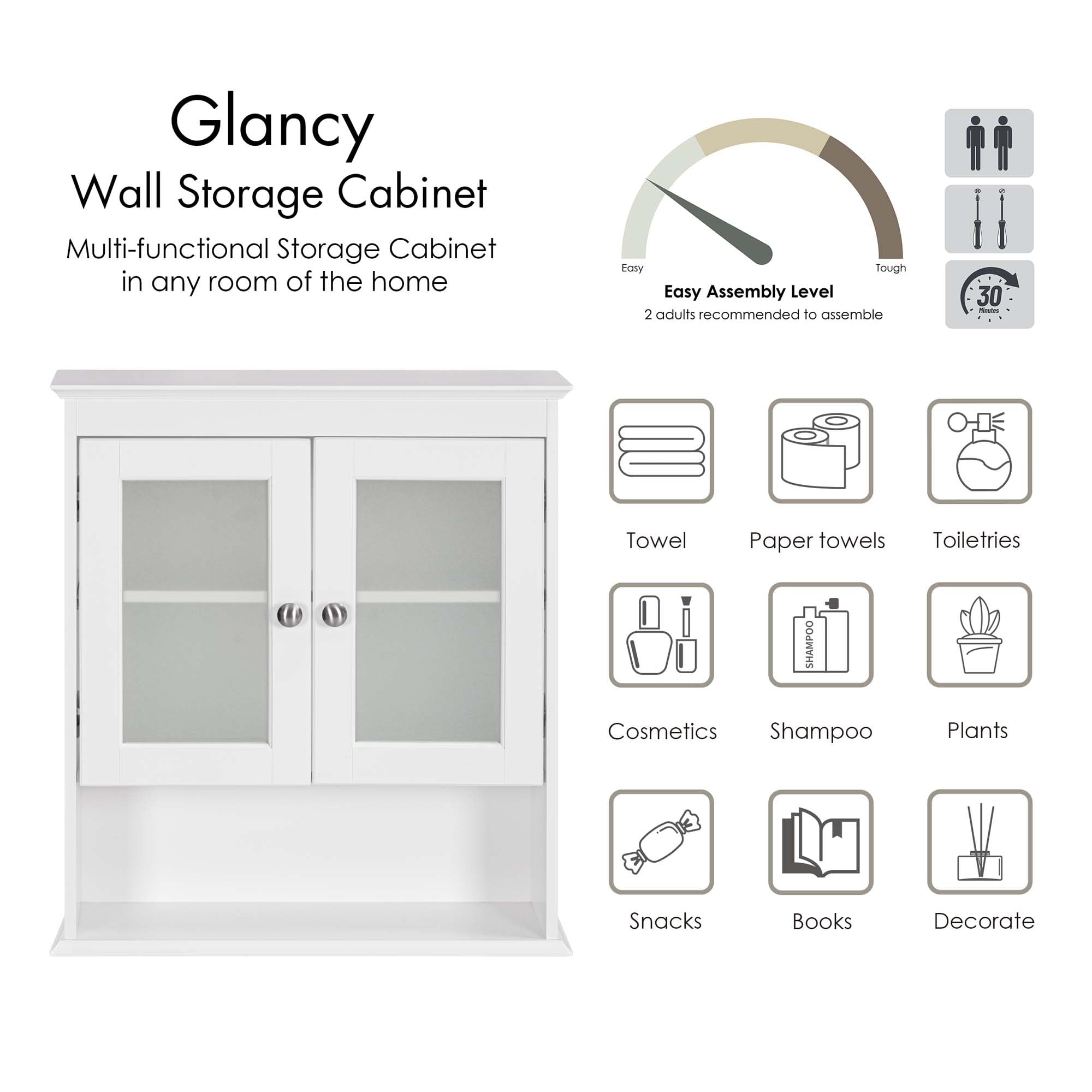 Spirich easy assembly cabinet with numbered parts for quick setup.