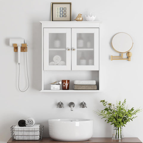 Spirich bathroom cabinet over toilet with adjustable shelves for varying storage needs.