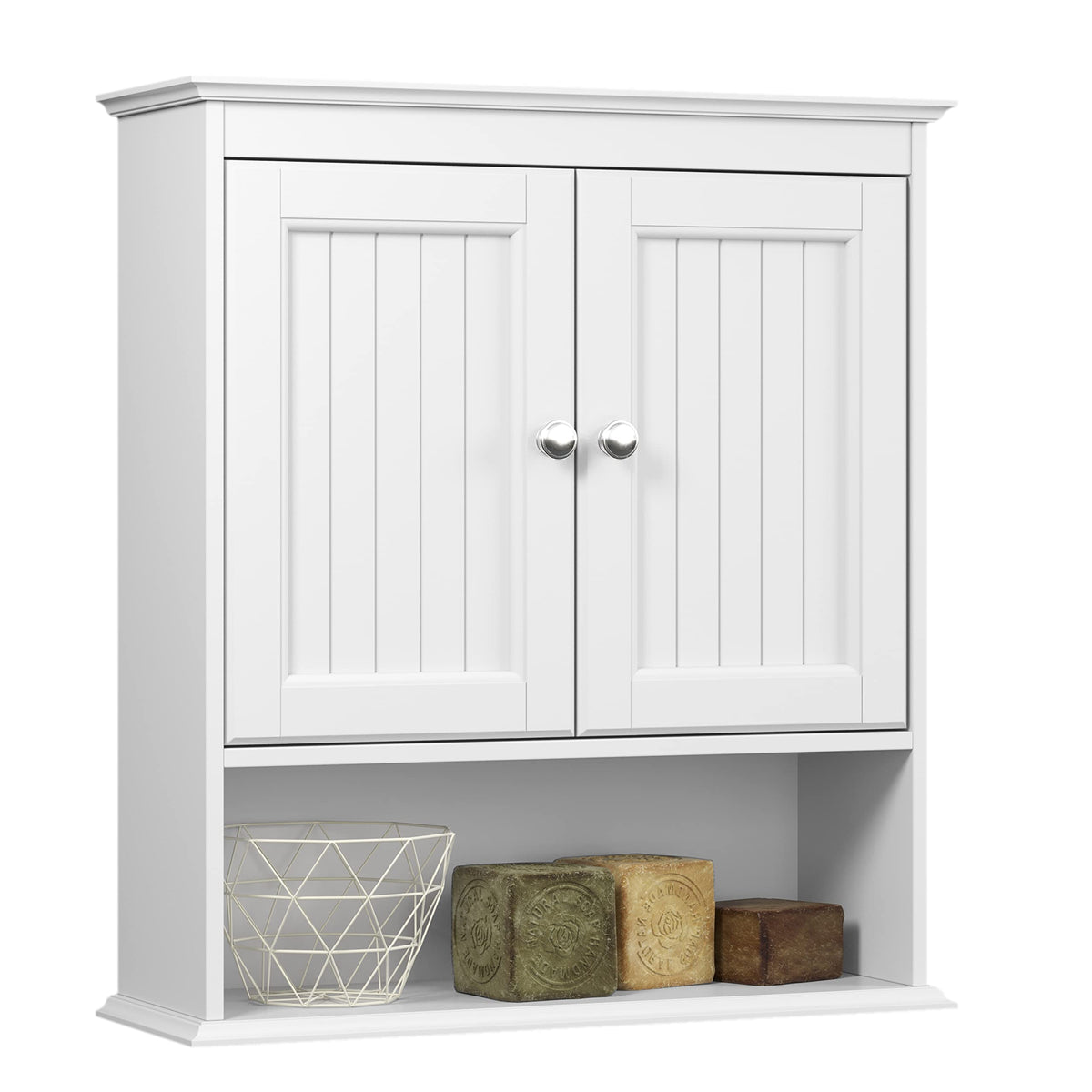 Spirich bathroom cabinet over toilet front view shows sturdy construction for bathroom storage