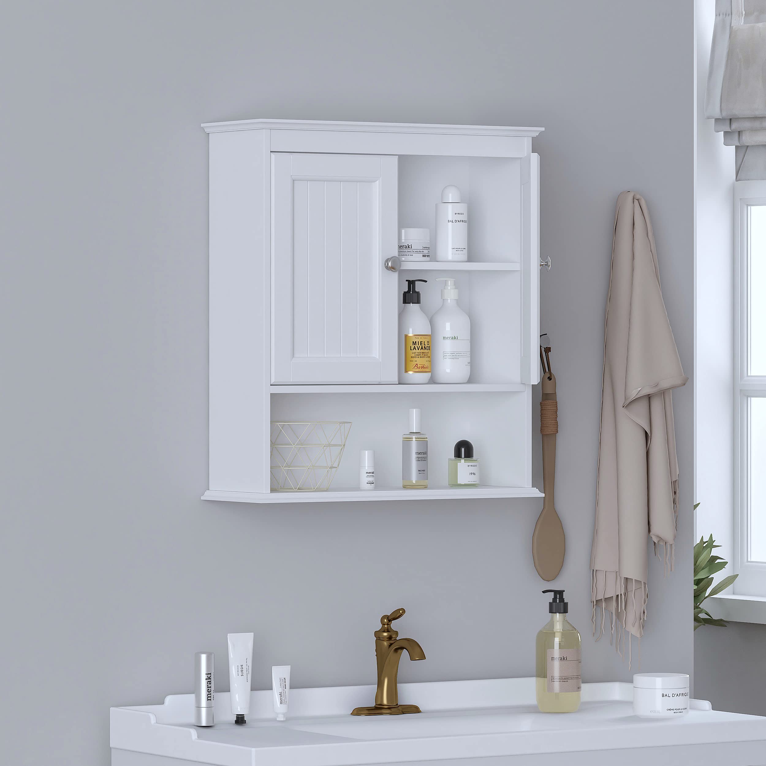 Spirich bathroom cabinet over toilet side view highlights space-saving design for compact baths