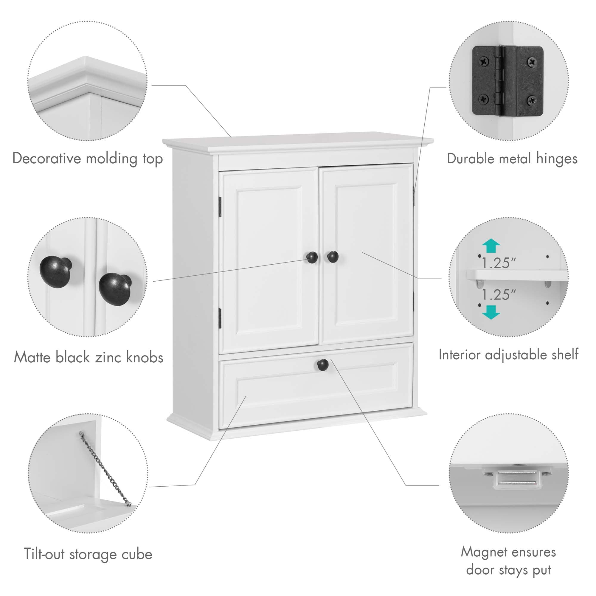 Spirich tilt out storage feature in use for quick grab items.