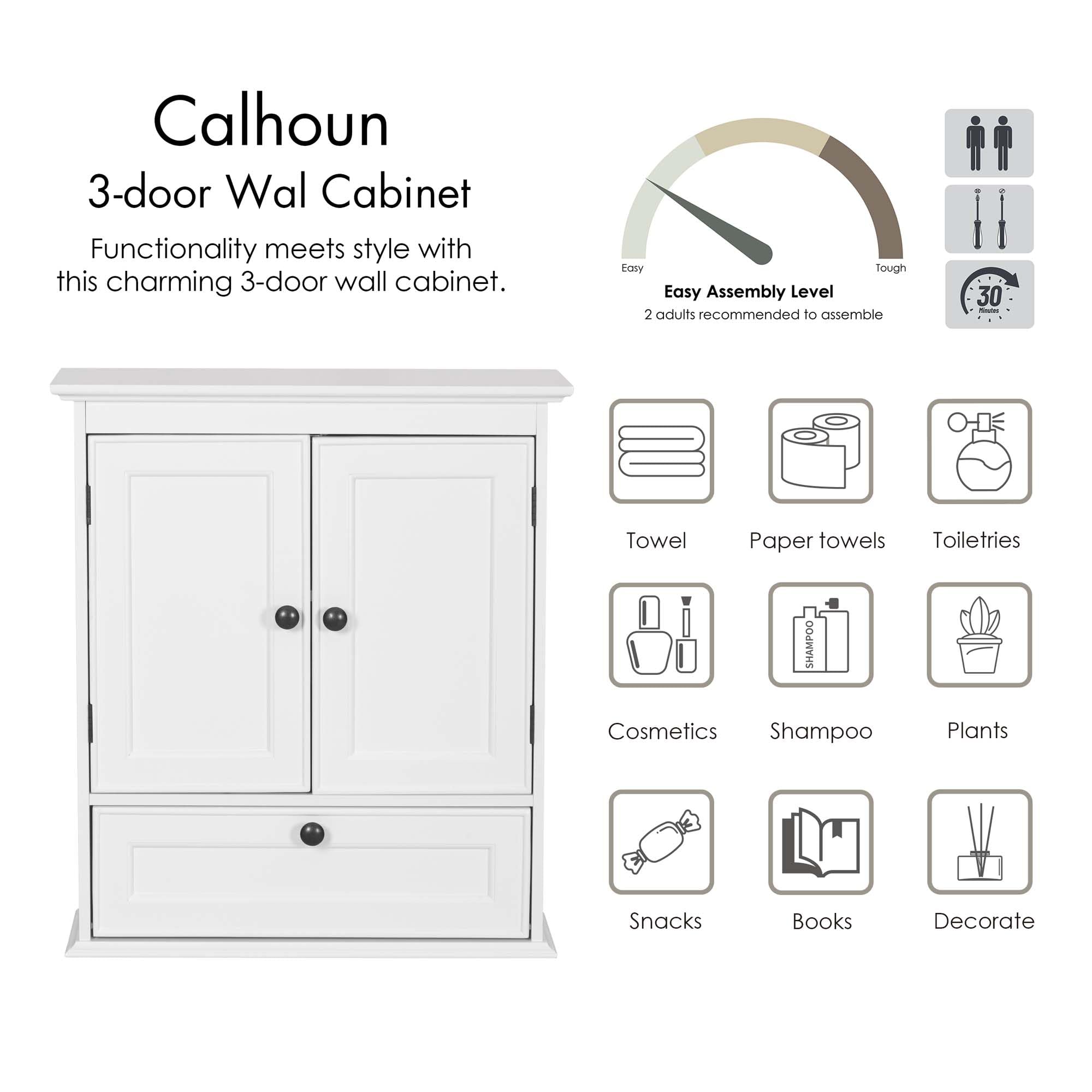 Spirich wall mounted cabinet mounted high on wall saves floor space.