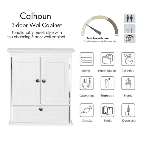 Spirich wall mounted cabinet mounted high on wall saves floor space.