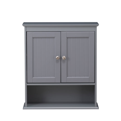 Spirich open bottom shelf provides quick access for daily essentials in gray.