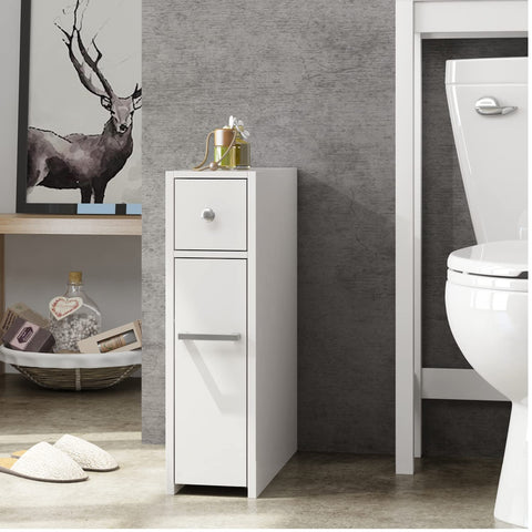 Spirich Slim Cabinet bottom drawer glides smoothly for toilet paper and supplies