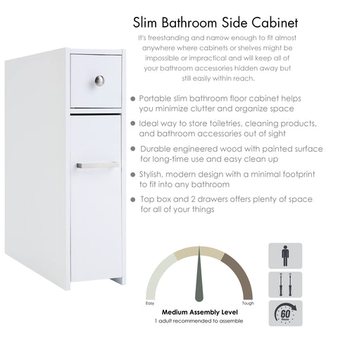 Spirich Slim Cabinet top nook hides meds and essentials while remaining accessible