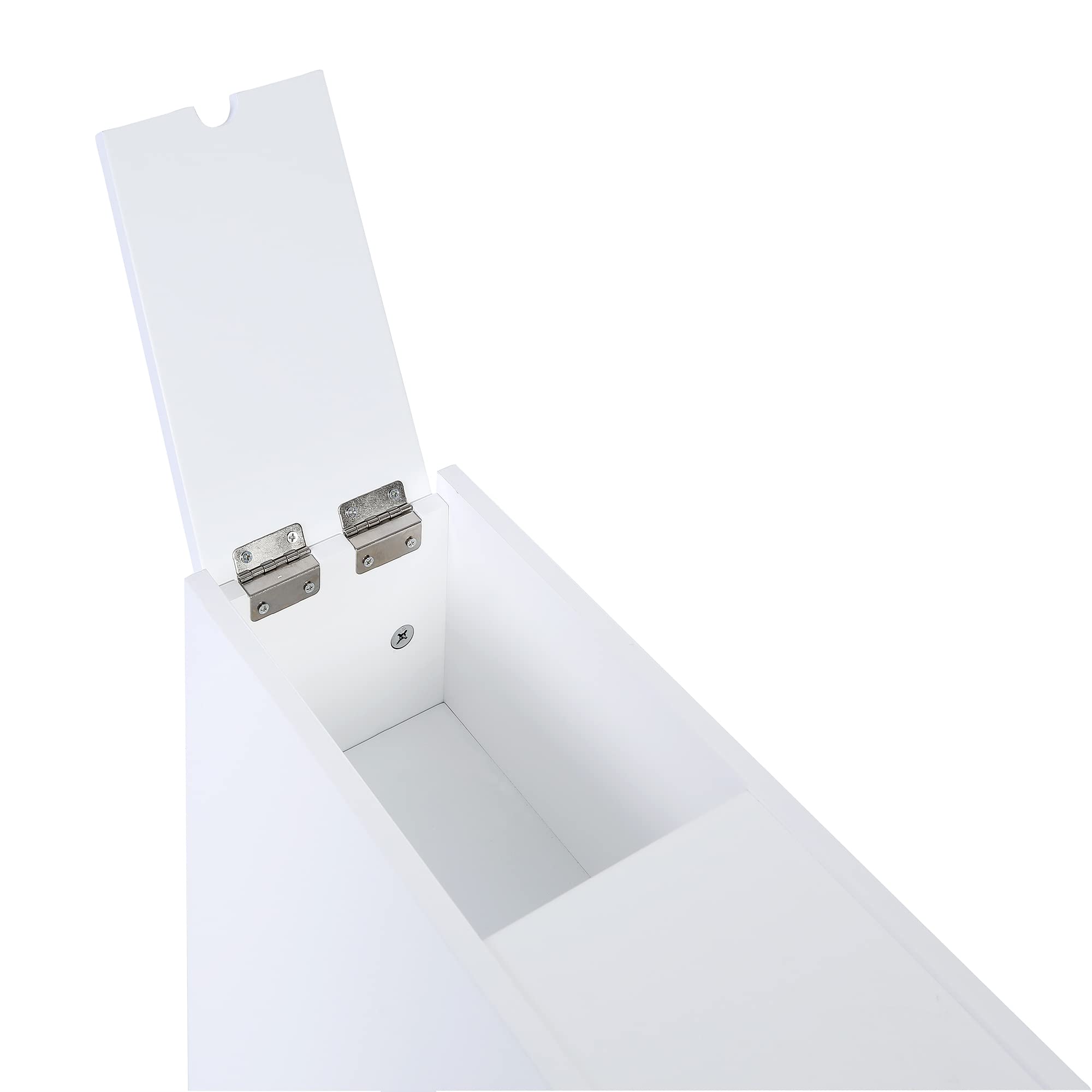 Spirich Slim Cabinet's white finish blends with any decor and lighting