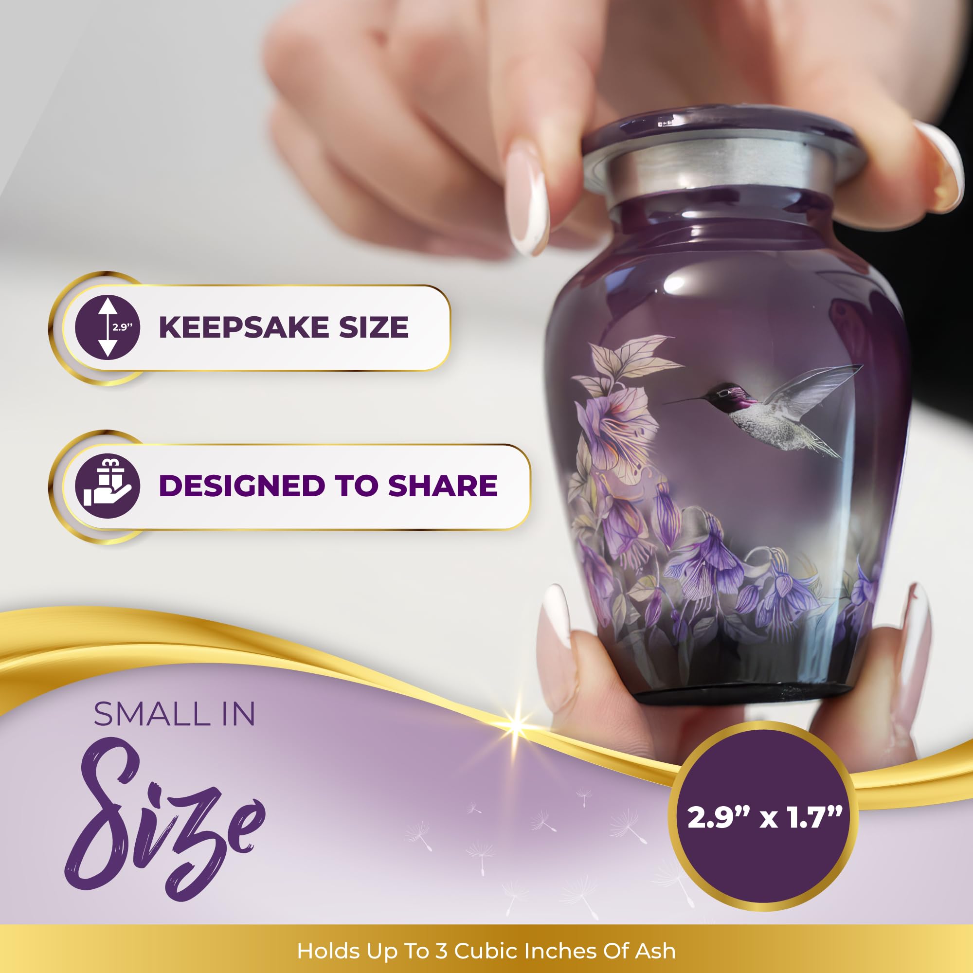 Spiritwind hummingbird velvet bag protecting the keepsake with luxury