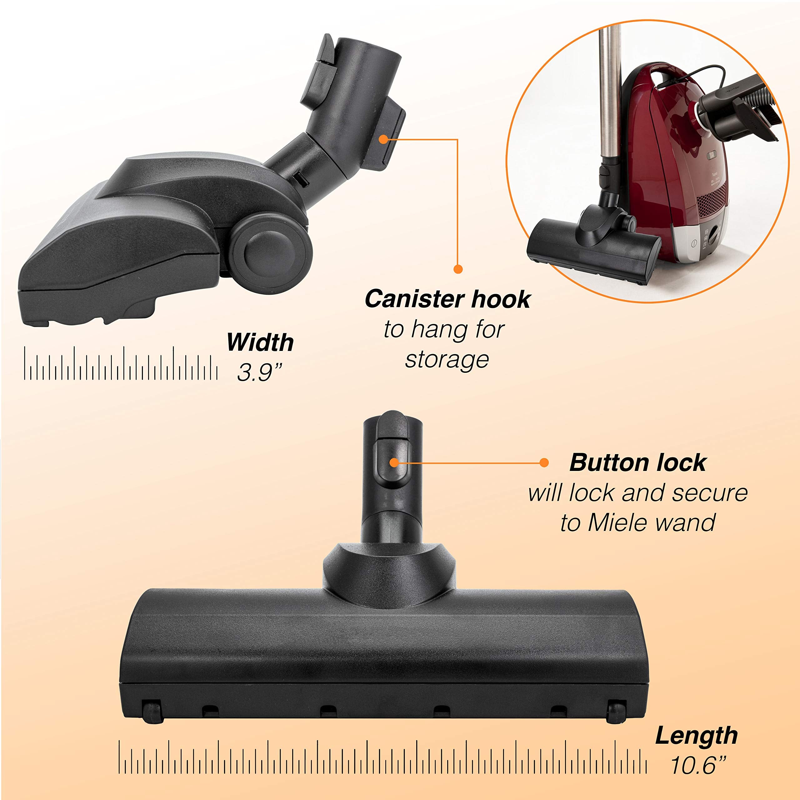 Splinova Turbo brush compatibility with all Miele models for versatile use.