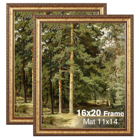 Splinterix 16x20 gold frame for wall or tabletop display.