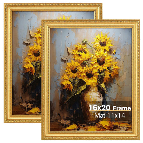 Splinterix 16x20 gold frame front view for elegant wall display.