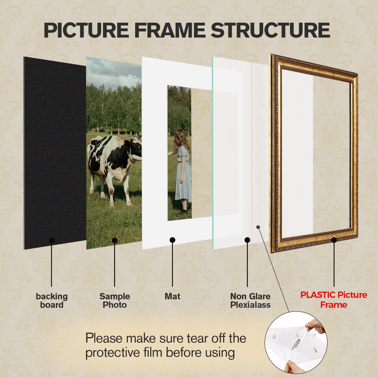 HD plexiglass in Splinterix frame keeps photos clear and safe.