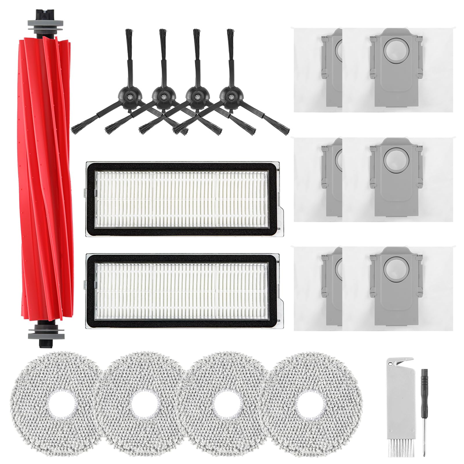 Spofan rubber main brush for Roborock Q Revo S ensures thorough dust pickup.