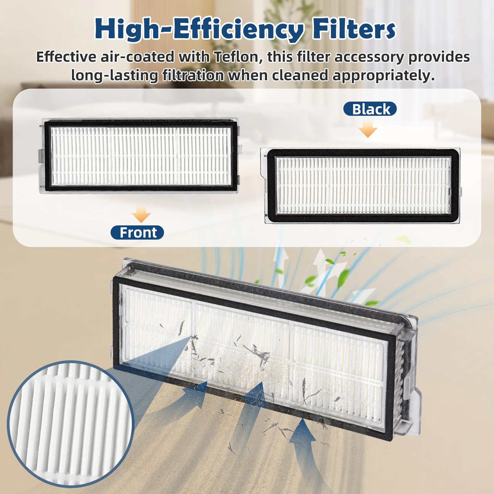 Spofan black side brushes for Roborock Q Revo reach corners effectively.