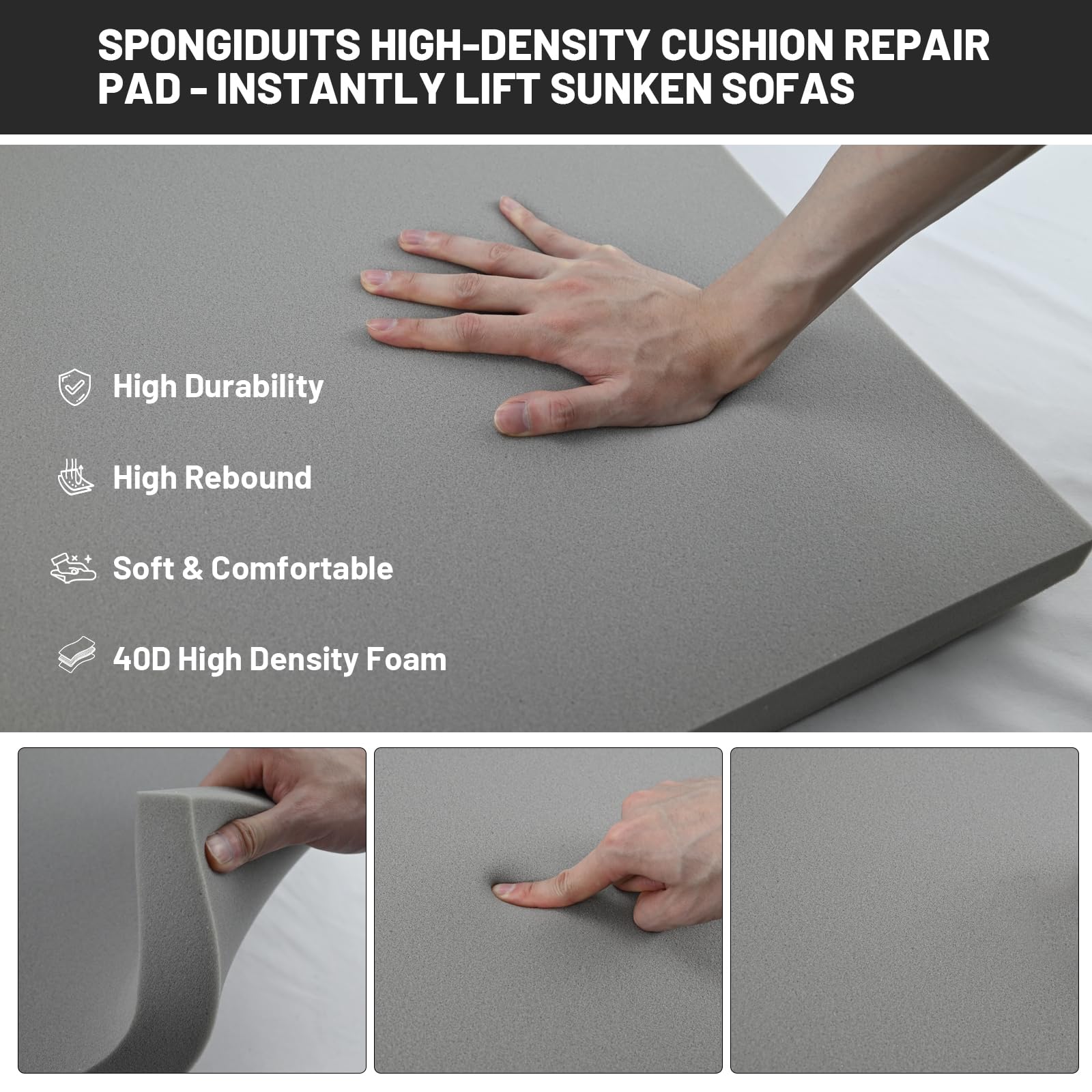 Spongiduits 40D foam core close-up highlights durable reinforcement