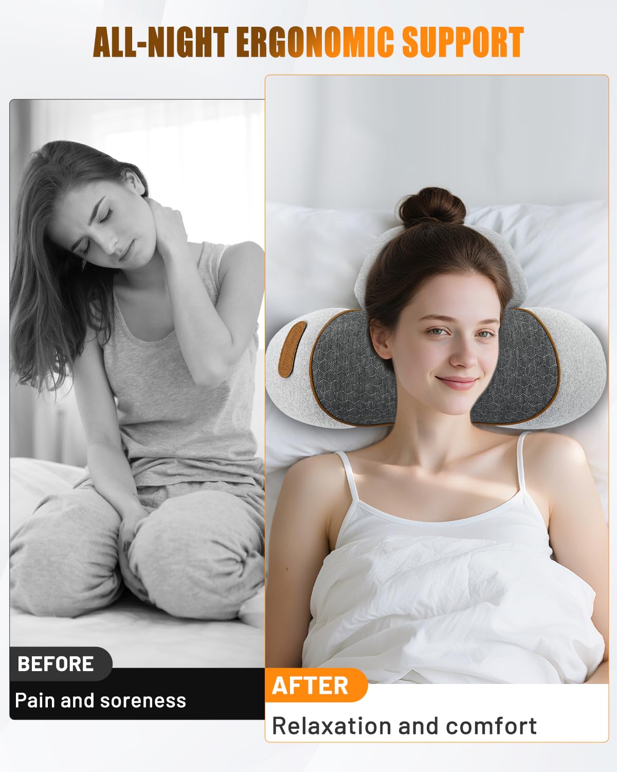 Spongiduits neck massager pillow airbags elevate for gentle cervical stretch