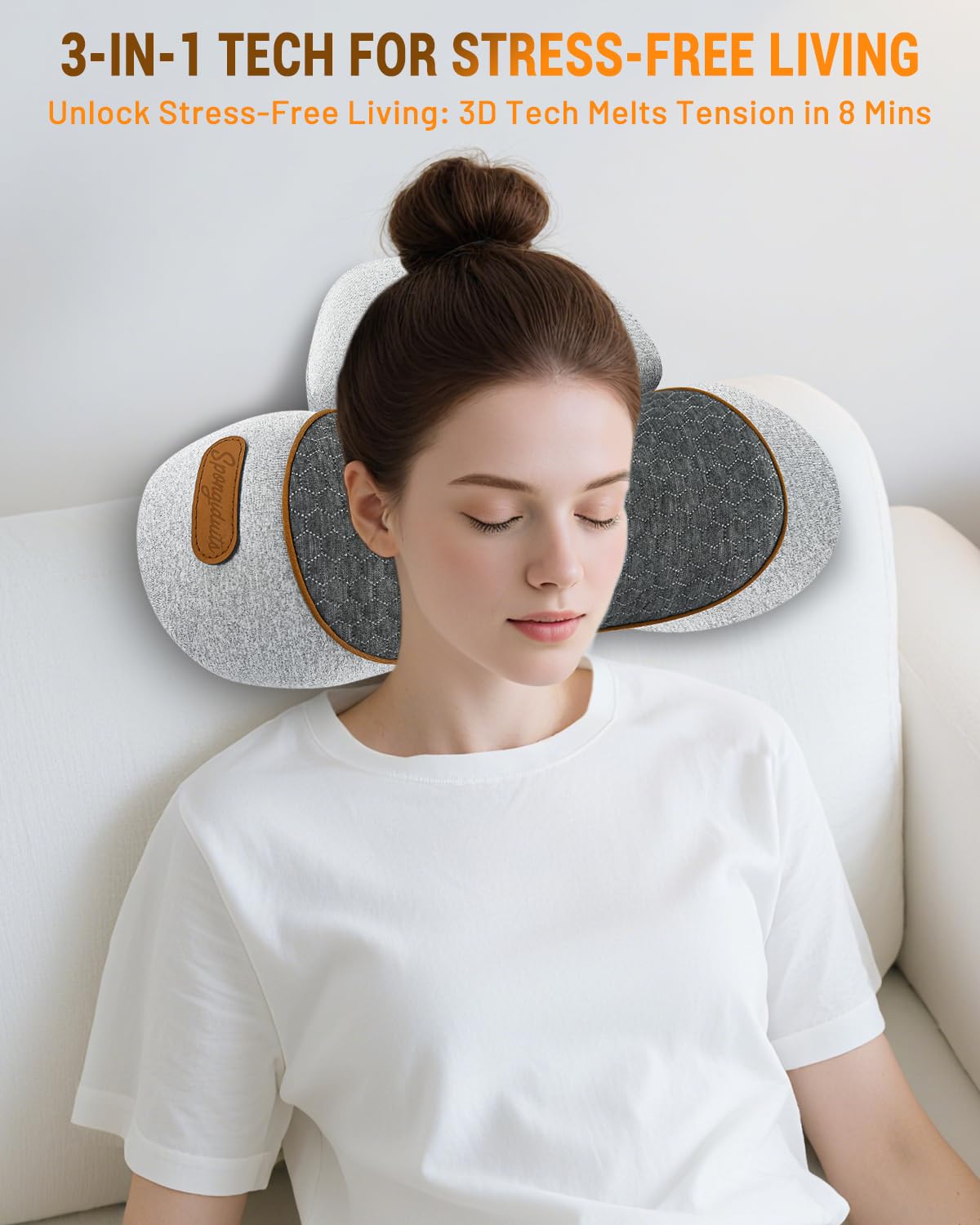 Spongiduits neck massager pillow memory foam supports neck contours