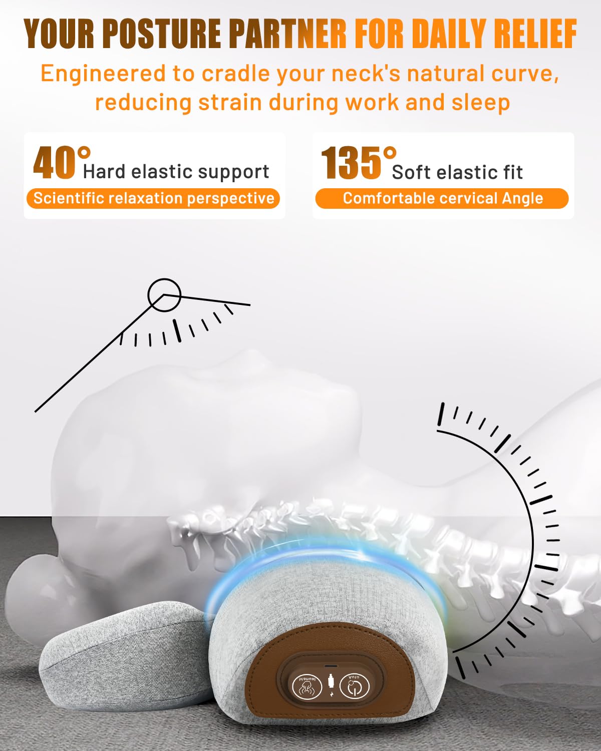 Spongiduits neck massager pillow vibration settings target tension areas