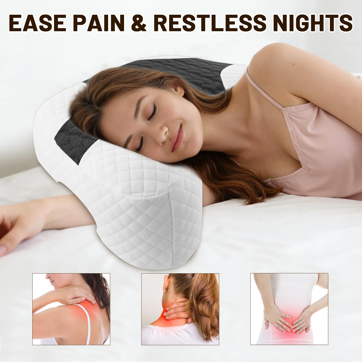 Spongiduits versatile pillow suitable for back and stomach sleeping