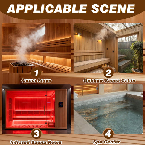 SPOROLWE natural-wood-front-face gauge complements wooden saunas with a durable dial.