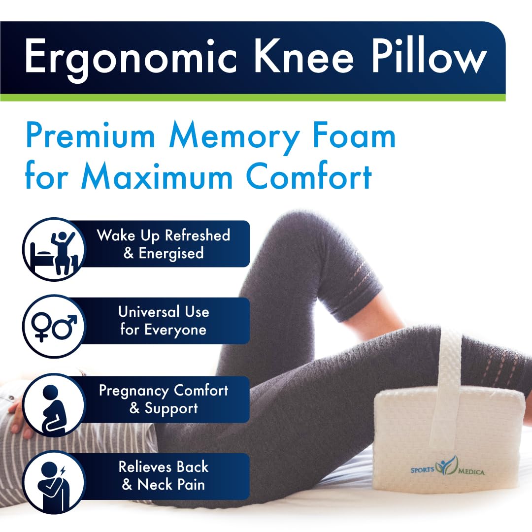 Sports Medica memory foam knee pillow core provides stable knee support.