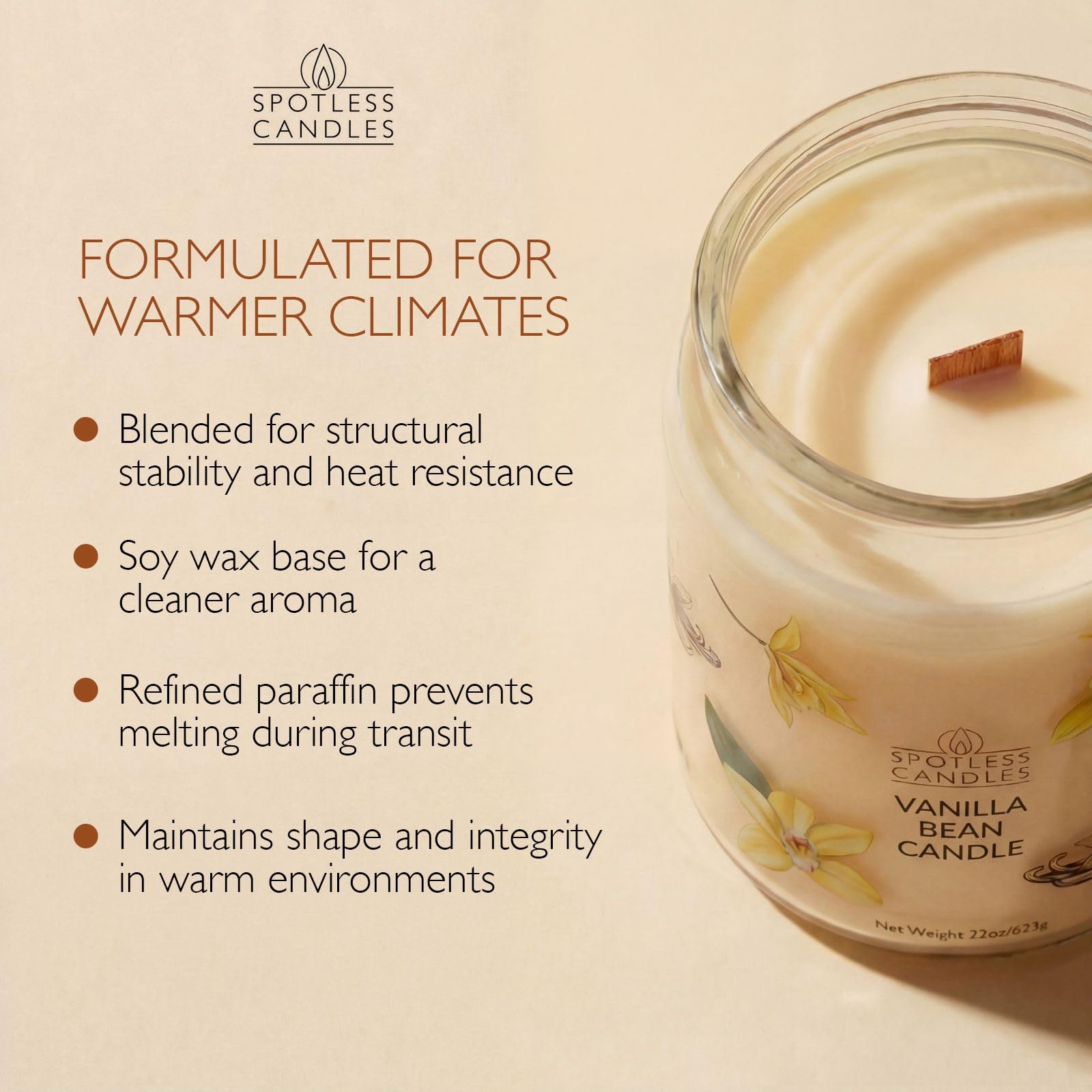 Spotless Leopard wooden wick crackle adds warm ambience