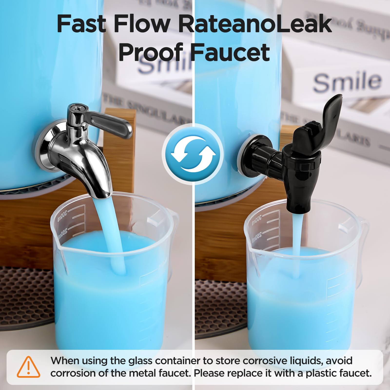 Spreccio plastic faucet suitable for corrosive liquids.