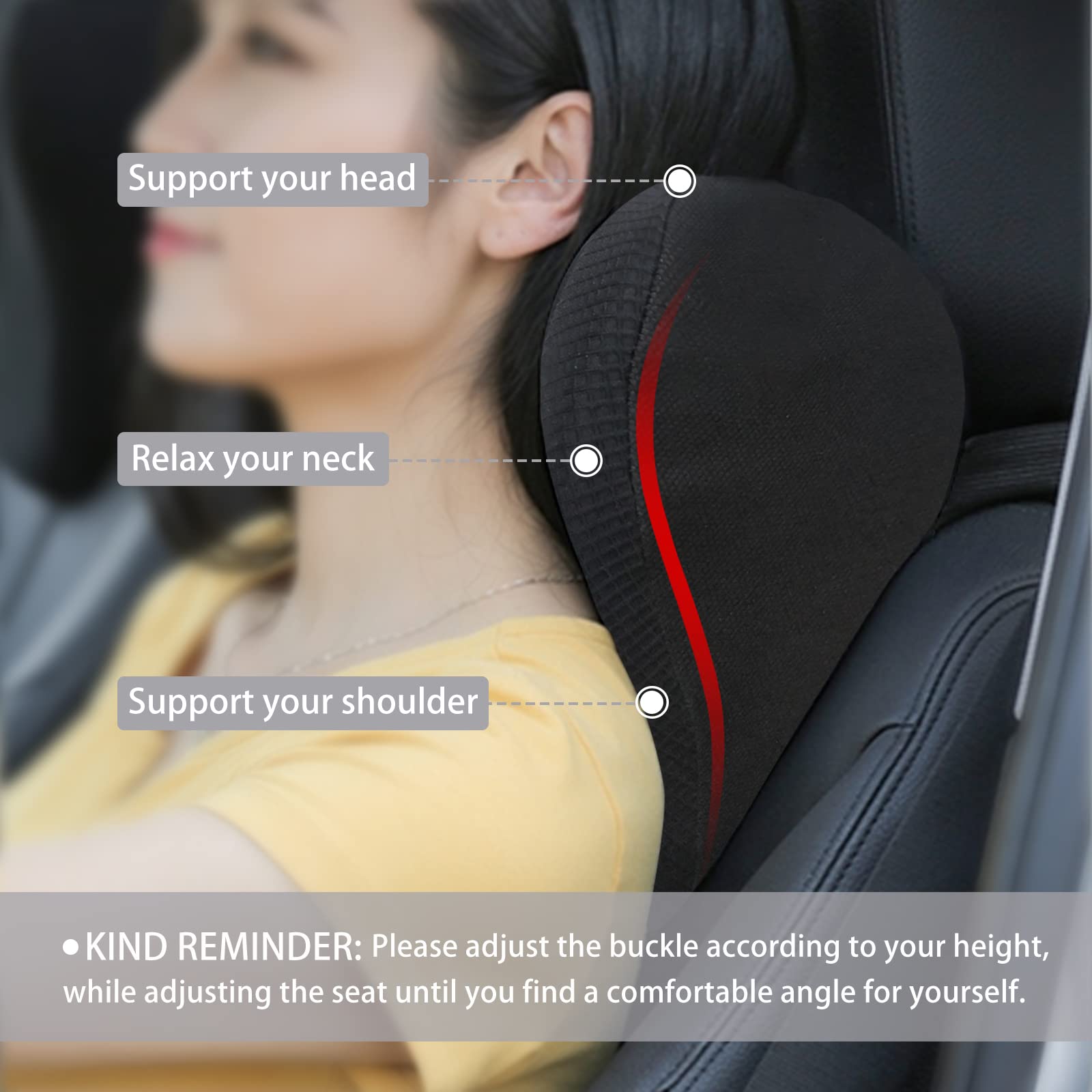 SPRFUFLY ergonomic neck support design emphasizing improved posture while driving