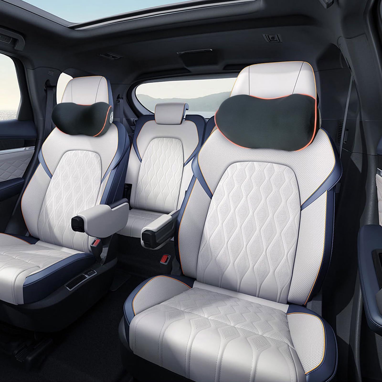 SPRFUFLY headrest pillow fills the seat gap for a stable ride.