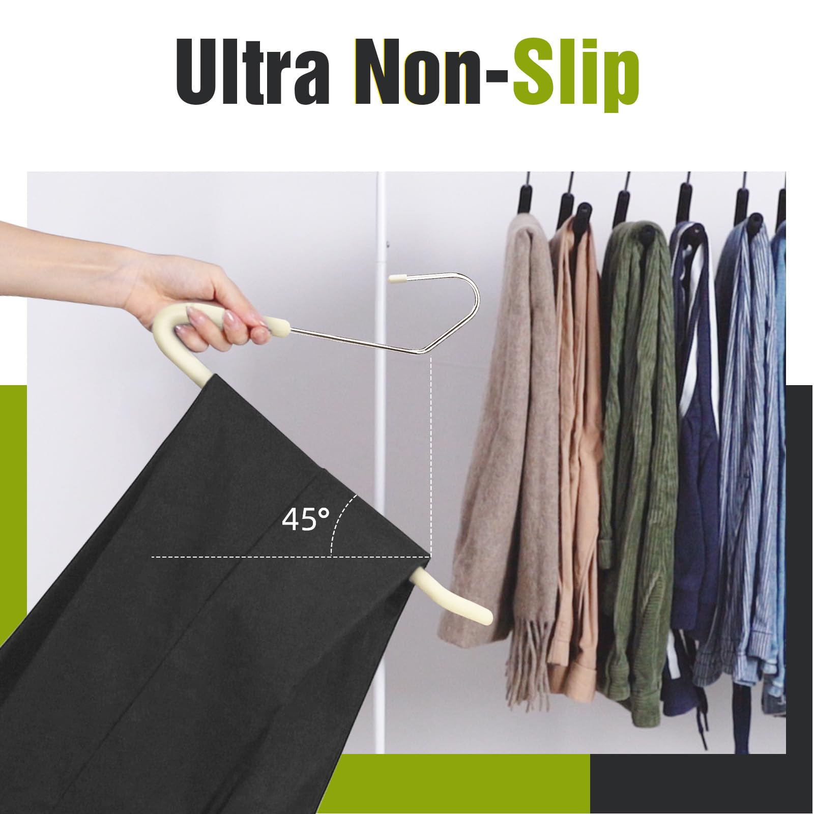 Spring Fever heavy-duty beige foam hanger offers sturdy support without deformation.