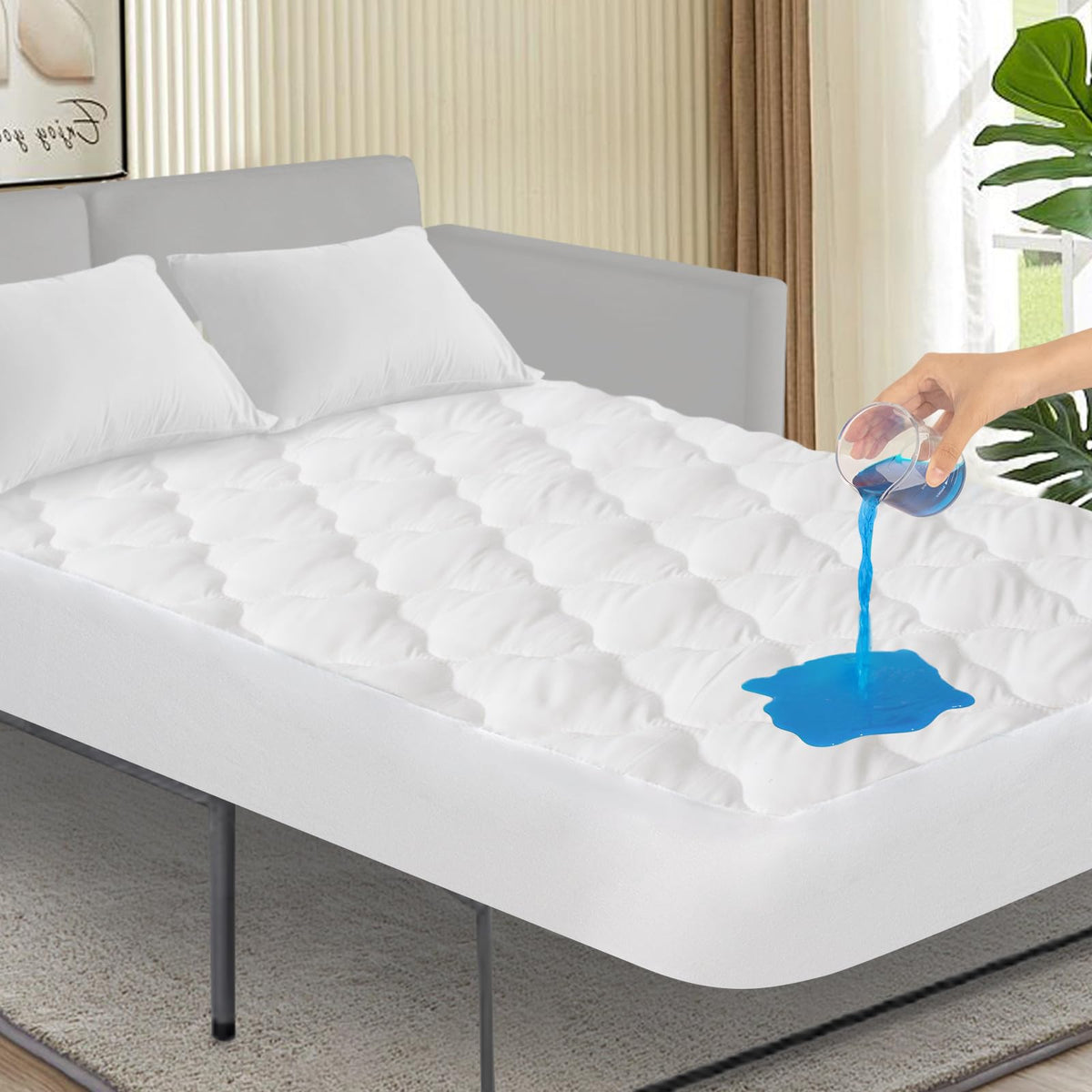 SPRINGSPIRIT sofa bed protector 60x72 with deep-pocket fit keeps the mattress protected.