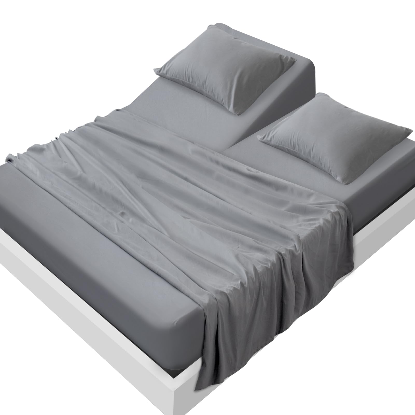 SPRINGSPIRIT Split Top King flat sheet offers soft, breathable comfort.