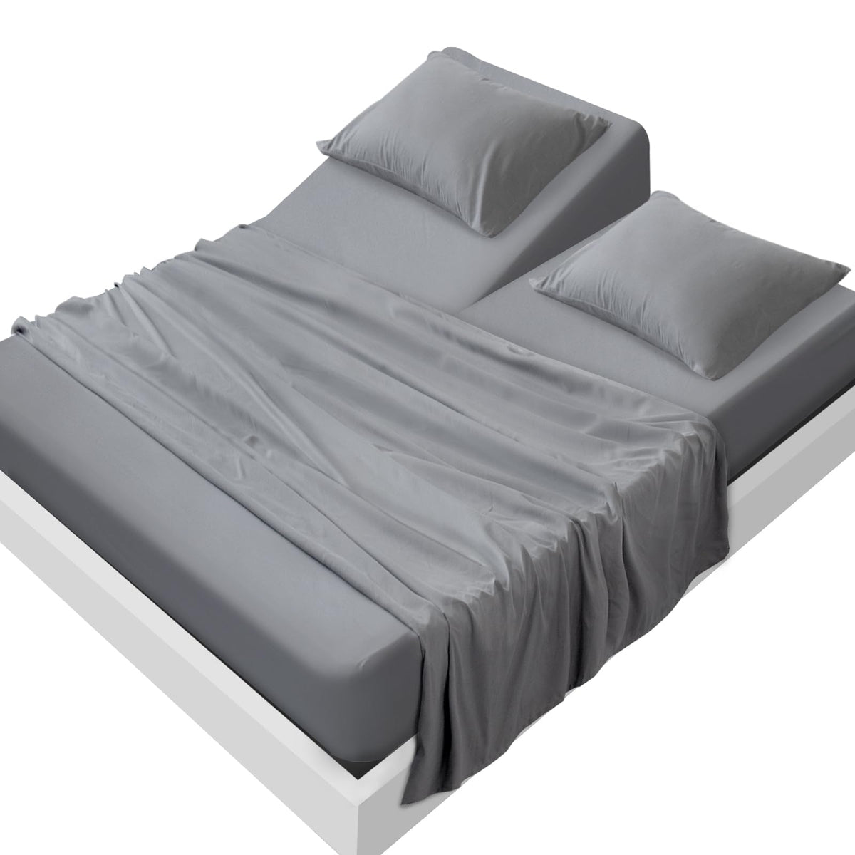SPRINGSPIRIT Split Top King flat sheet offers soft, breathable comfort.