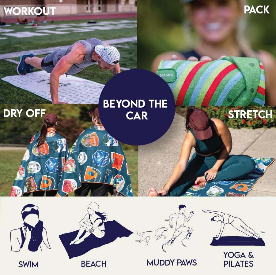 Sprints full-size towel measures 62.5 by 32 inches