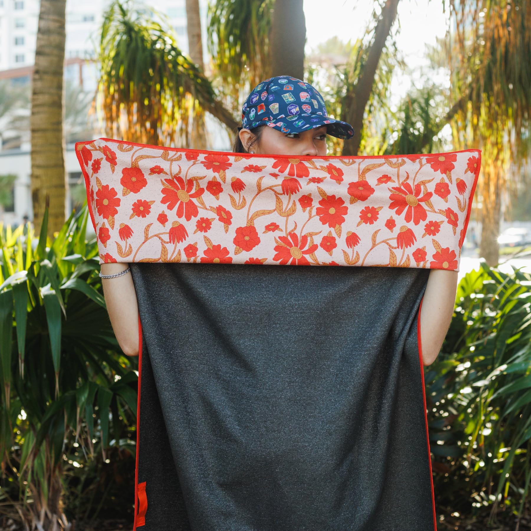 Sprints towel protects car seats during outdoor workouts