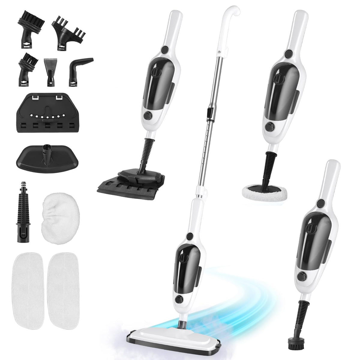 Sprobil 11-in-1 steam mop packaging demonstrates quick, chemical-free floor cleaning.
