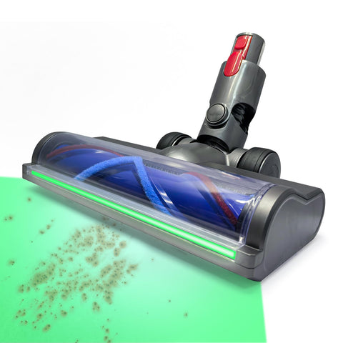 Spryar vacuum head for hardwood floors reveals hidden dirt with strong suction.