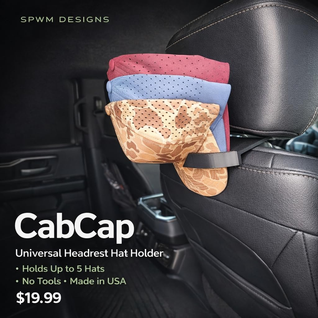 SPWM CabCap on headrest posts shows tool-free installation